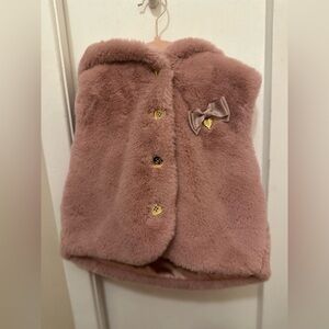 Angel's Face Mauve Pink Faux Fur Gilet/Vest - Size 4-5Y